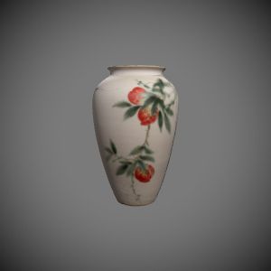 白瓷彩花罐