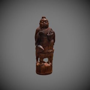 藍采和  竹根雕