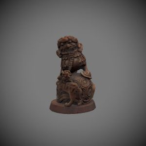 狮子滚球  竹根雕