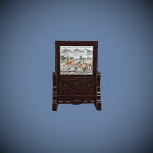 酸枝落地插屏《三虎图》